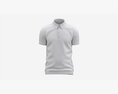 Short Sleeve Polo Shirt For Men Mockup 02 White 3Dモデル