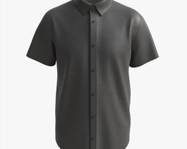 Short Sleeve Shirt For Men Mockup Black Modèle 3D
