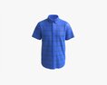 Short Sleeve Shirt For Men Mockup Blue Stripes 3D-Modell
