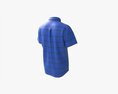 Short Sleeve Shirt For Men Mockup Blue Stripes Modèle 3d