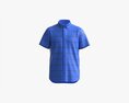 Short Sleeve Shirt For Men Mockup Blue Stripes 3D модель