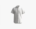Short Sleeve Shirt For Men Mockup Blue Stripes 3D-Modell