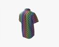 Short Sleeve Shirt For Men Mockup Blue Stripes 3Dモデル