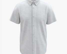 Short Sleeve Shirt For Men Mockup White 3D model