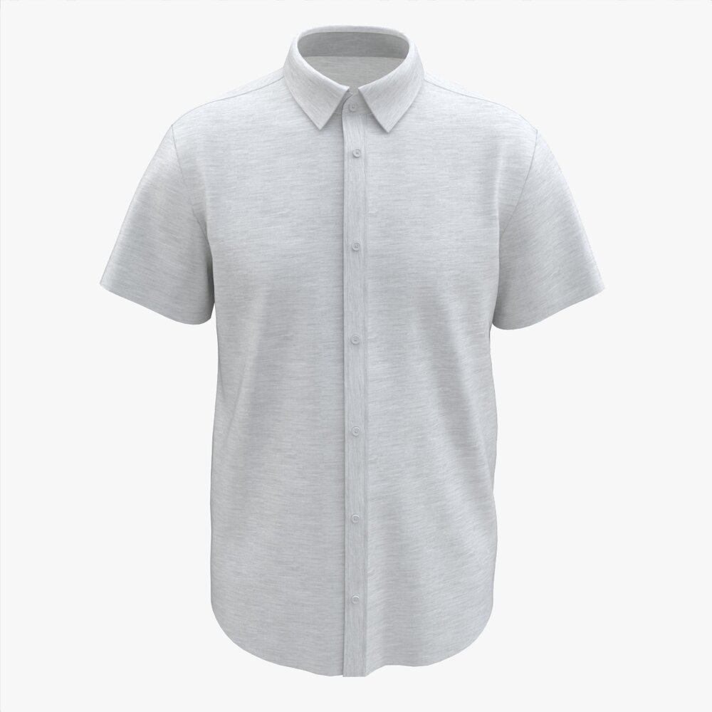 Short Sleeve Shirt For Men Mockup White 3D-Modell