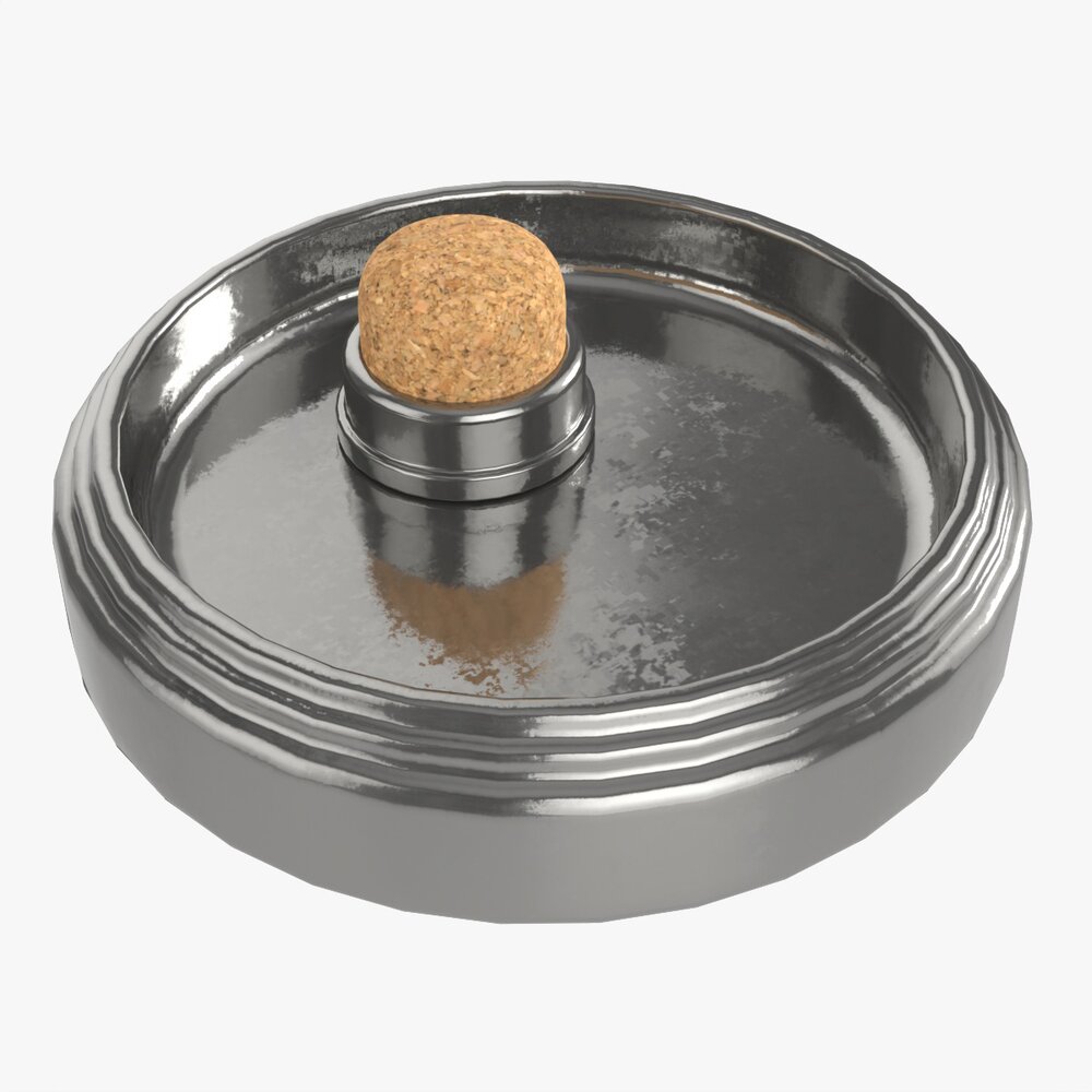 Smoking Pipe Ashtray Silver 3D-Modell