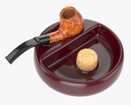 Smoking Pipe Ashtray With Holder 01 Modèle 3D