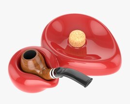 Smoking Pipe Ashtray With Holder 02 3D модель
