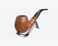 Smoking Pipe Bent Briar Wood 01 3D модель