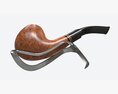 Smoking Pipe Bent Briar Wood 01 3D模型