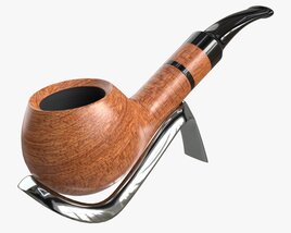Smoking Pipe Bent Briar Wood 02 3D model