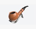 Smoking Pipe Bent Briar Wood 02 3Dモデル