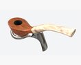 Smoking Pipe Bent Briar Wood 03 3Dモデル