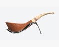 Smoking Pipe Bent Briar Wood 03 3D 모델 