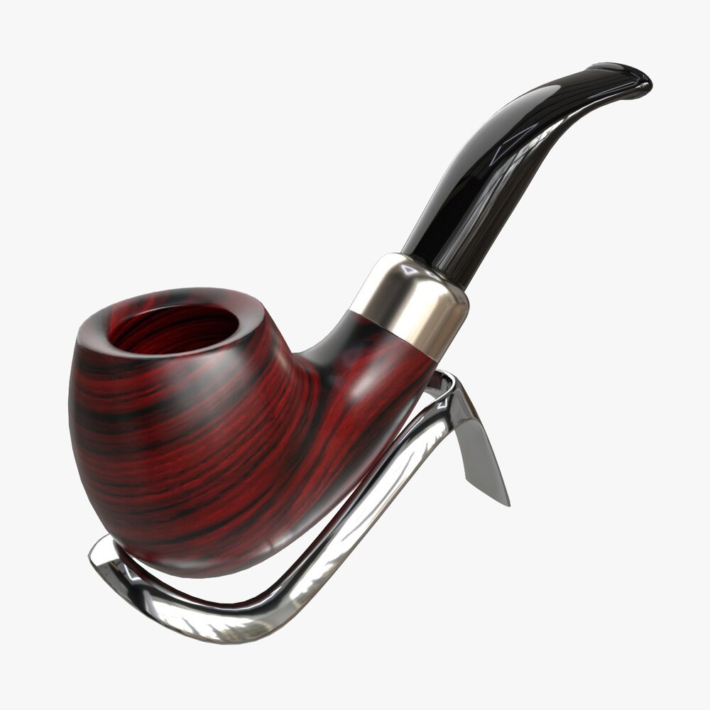 Smoking Pipe Bent Briar Wood 04 Modelo 3D