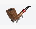 Smoking Pipe Half-bent Briar Wood 01 3D модель