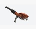 Smoking Pipe Half-bent Briar Wood 02 3d model