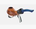 Smoking Pipe Half-bent Briar Wood 03 3D модель