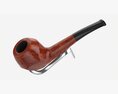Smoking Pipe Half-bent Briar Wood 04 3d model