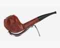 Smoking Pipe Half-bent Briar Wood 04 3d model