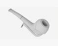 Smoking Pipe Half-bent Briar Wood 04 3Dモデル