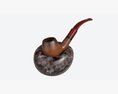 Smoking Pipe Holder Single With Pipe 3d model