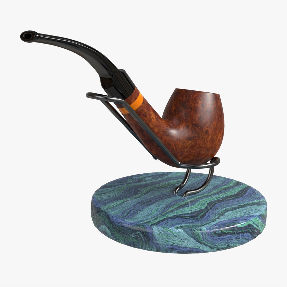 Smoking Pipe Holder Wire With Pipe Modèle 3D