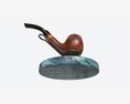 Smoking Pipe Holder Wire With Pipe 3D 모델 