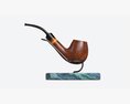 Smoking Pipe Holder Wire With Pipe 3d model