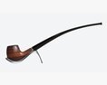 Smoking Pipe Long Briar Wood 01 3d model