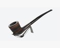 Smoking Pipe Long Briar Wood 02 3D-Modell