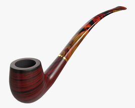 Smoking Pipe Long Briar Wood 03 3D модель