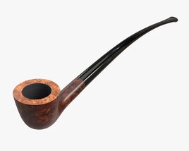 Smoking Pipe Long Briar Wood 04 3D 모델 