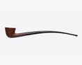 Smoking Pipe Long Briar Wood 04 3D-Modell