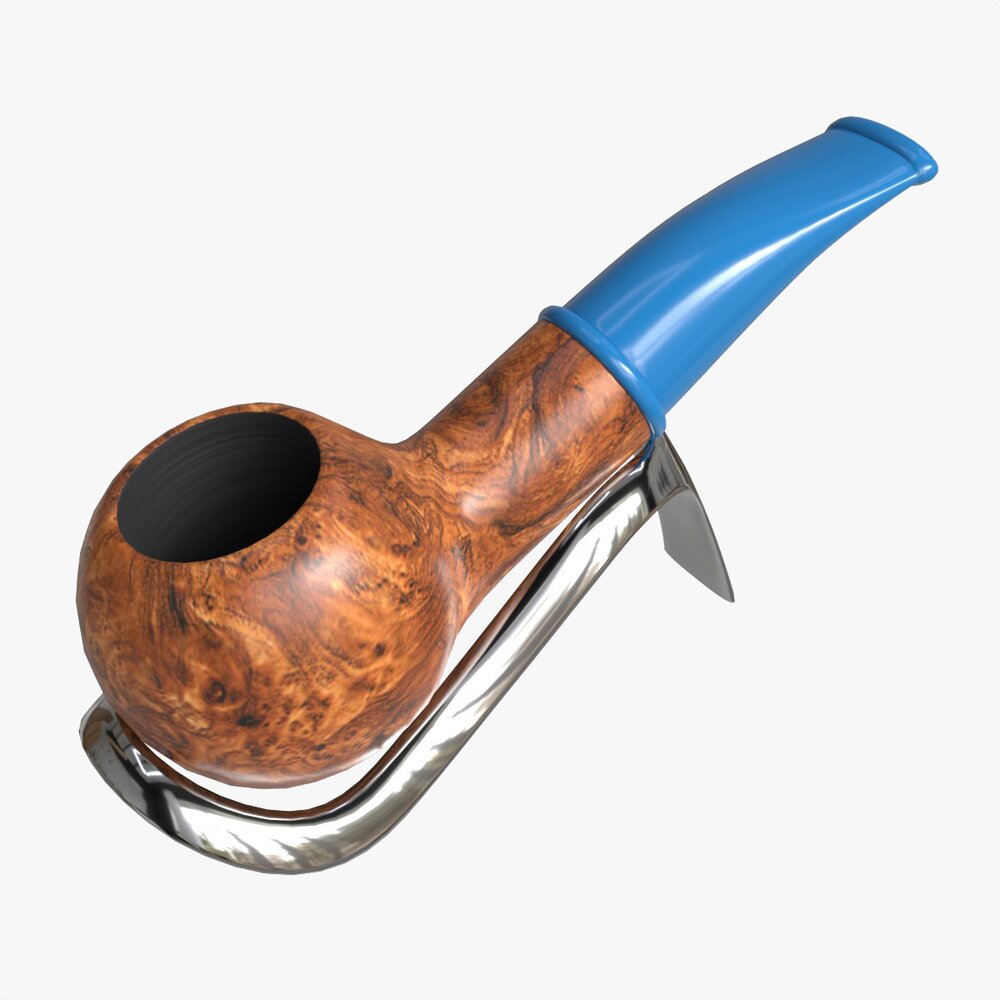 Smoking Pipe Small Briar Wood 01 3D model