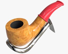 Smoking Pipe Small Briar Wood 02 3D-Modell