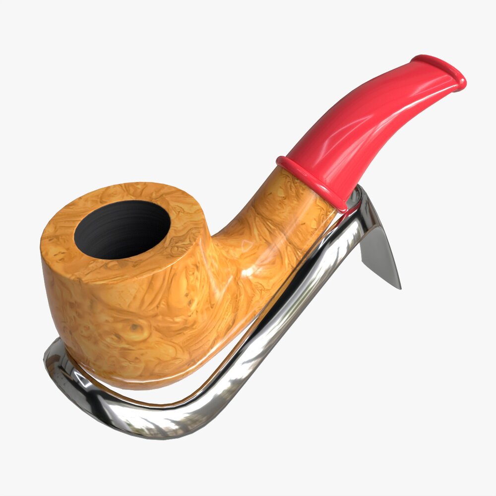 Smoking Pipe Small Briar Wood 02 3D model