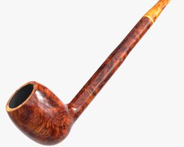 Smoking Pipe Straight Briar Wood 02 3D-Modell