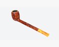 Smoking Pipe Straight Briar Wood 02 3d model