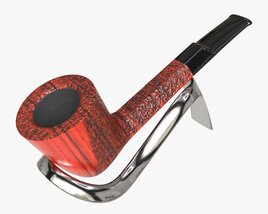 Smoking Pipe Straight Briar Wood 03 3D-Modell