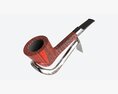 Smoking Pipe Straight Briar Wood 03 3d model