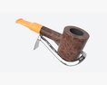 Smoking Pipe Straight Briar Wood 04 3D 모델 