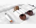 Smoking Pipe Travel Bag Leather Unfolded 3D 모델 