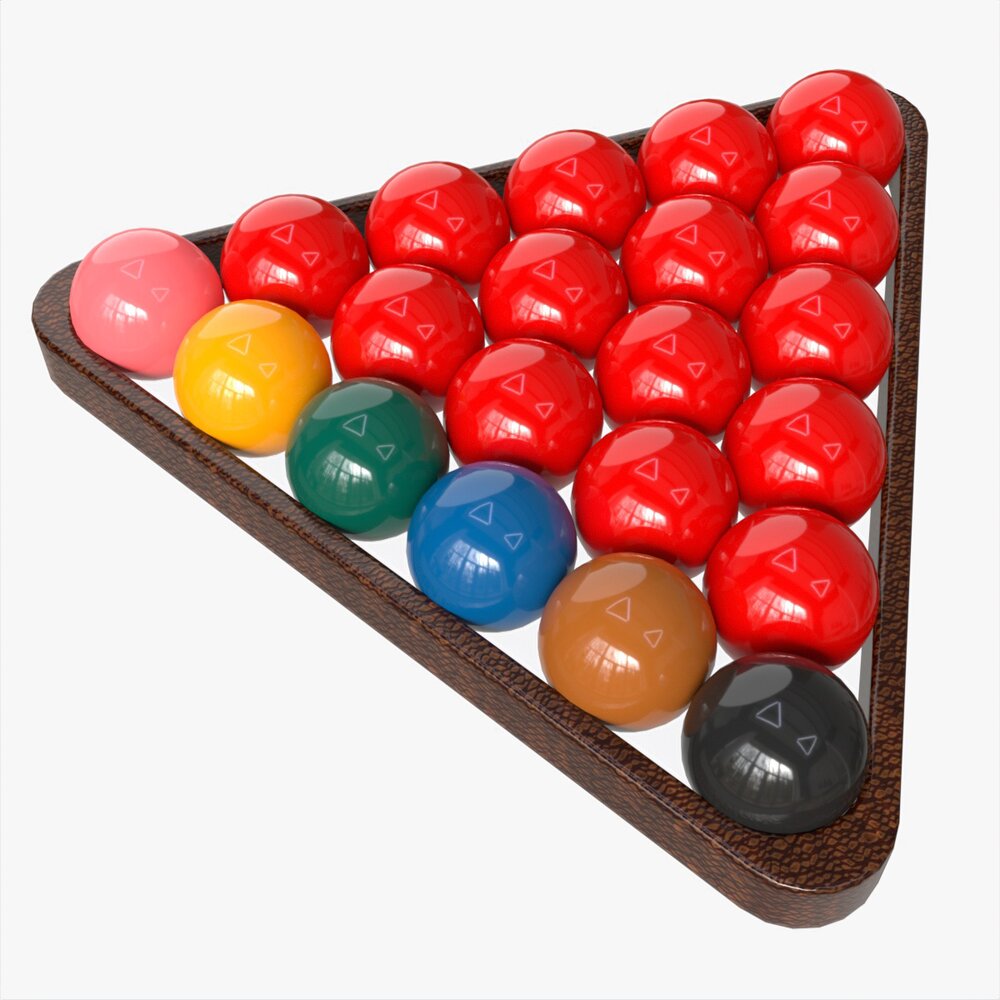 Snooker Ball Set With Triangle 3D 모델 