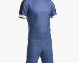 Soccer T-shirt And Shorts Blue 3D 모델 