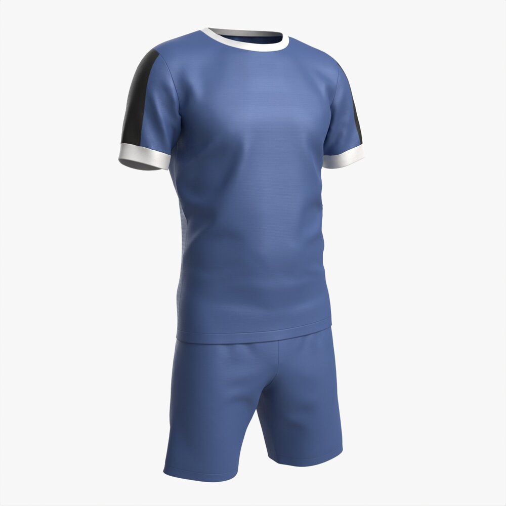 Soccer T-shirt And Shorts Blue 3D model