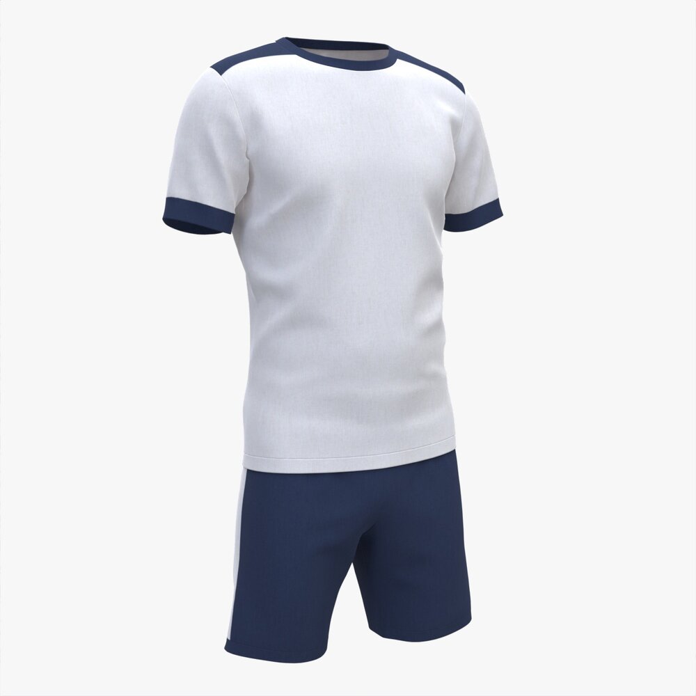 Soccer T-shirt And Shorts White 3D model