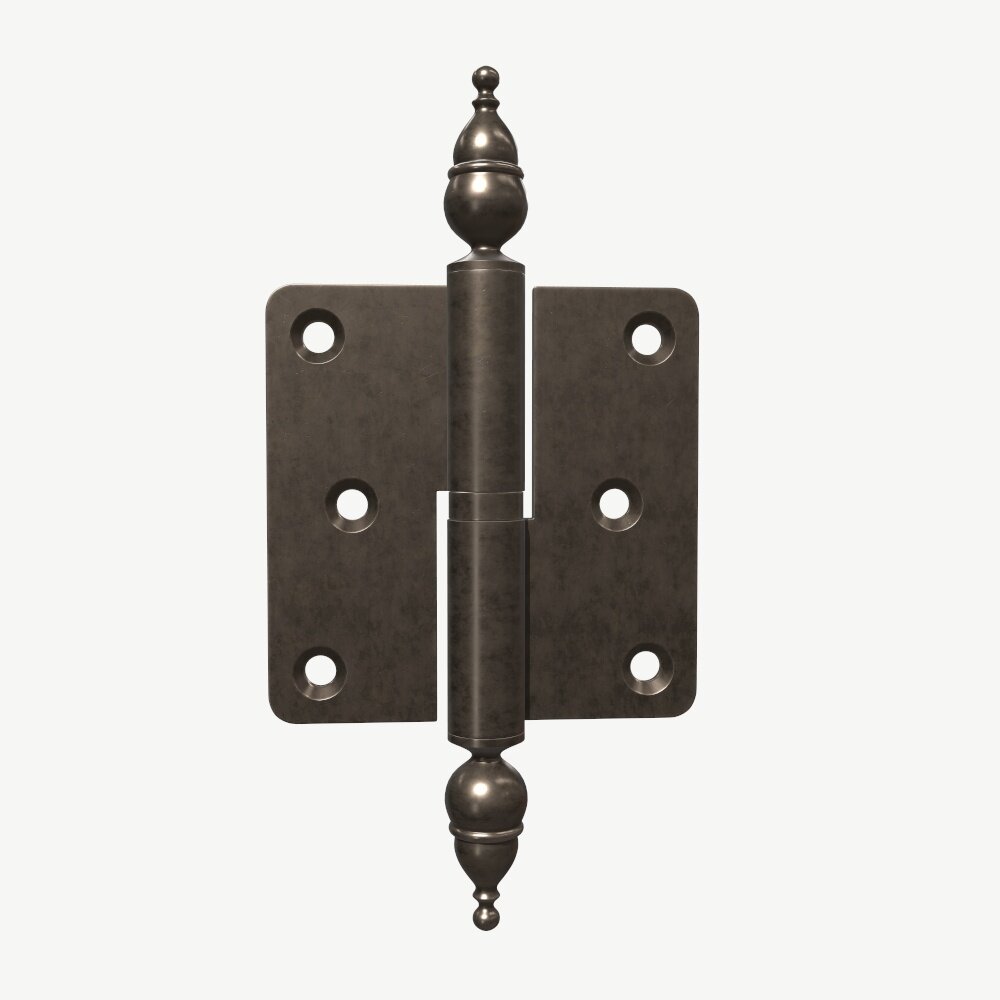 Standard Door Lift Off Butt Hinge With Decorative Endings Brass Coated 3D модель