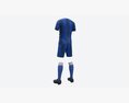 Soccer Uniform With Boots Blue Stripes 3d model