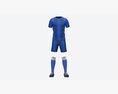 Soccer Uniform With Boots Blue Stripes 3Dモデル